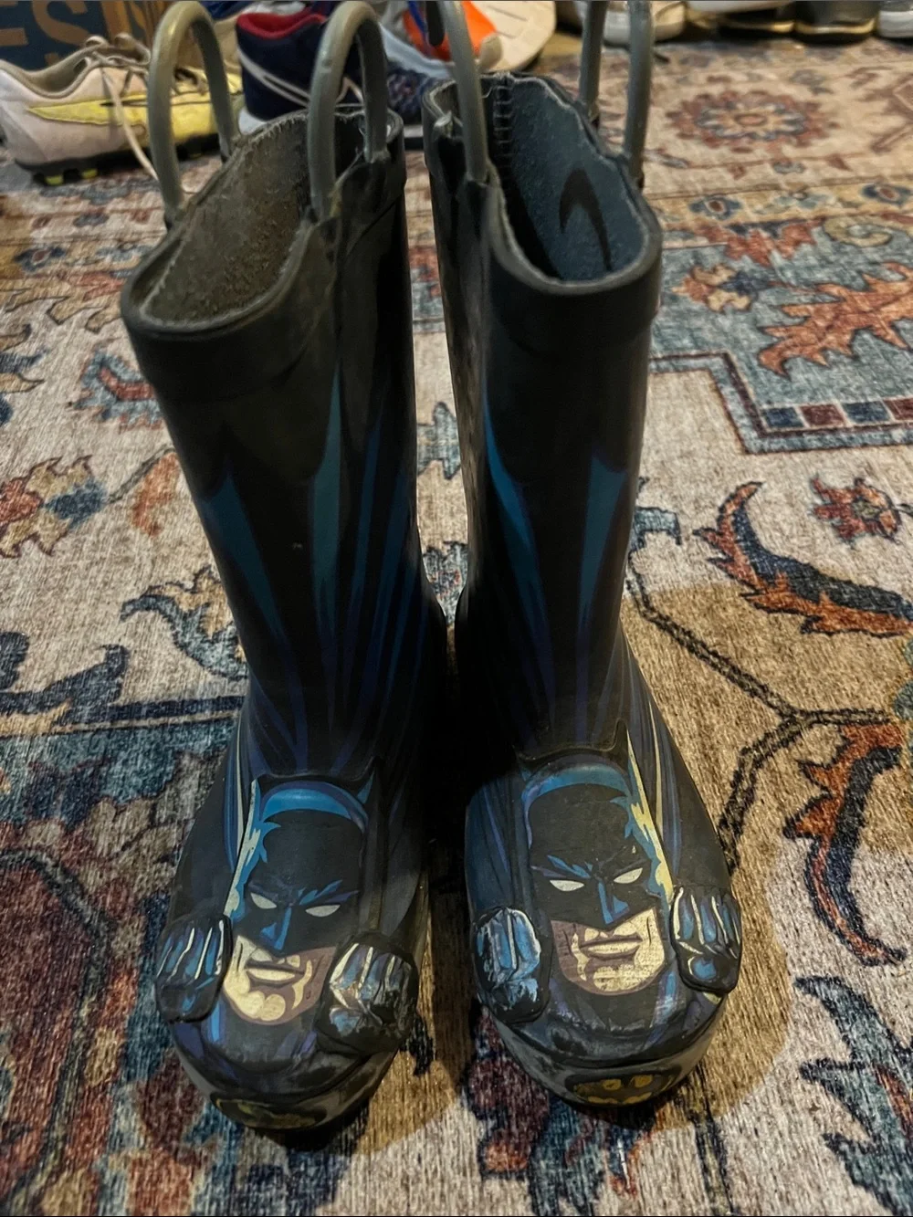 Kids 11 (toddler) Superhero Black & Blue Rain Boots - Unbranded